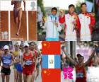 Πόντιουμ στίβου ανδρών 20 χιλιομέτρων με τα πόδια, Ding Chen (Κίνα), Erick Barrondo (Γουατεμάλα) και Wang Zhen (Κίνα) - London 2012-